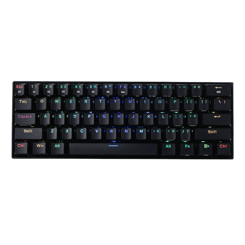 RD-K530RGB-PRO_wr_01 REDRAGON DRACONIC PRO Mechanical 61 Key|Bluetooth 5.0|RGB 9 Colour Modes|Rechargable Battery|Type-C Charging Cable Gaming Keyboard - Black - Image 1