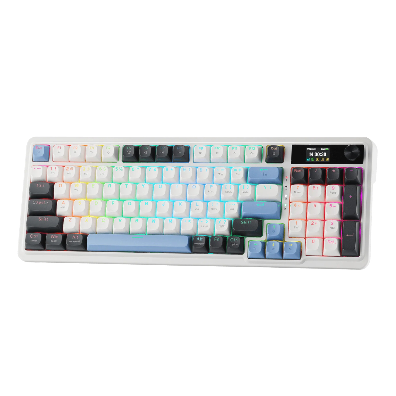 RD-K719WGB-RGB-PRO_Redragon-K719WGB-GALATIN-PRO-Full-sized-RGB-Wireless-Gaming-Keyboard-White_wr_01b Redragon K719WGB GALATIN RGB PRO Full sized Wireless Gaming Keyboard - White - Image 1
