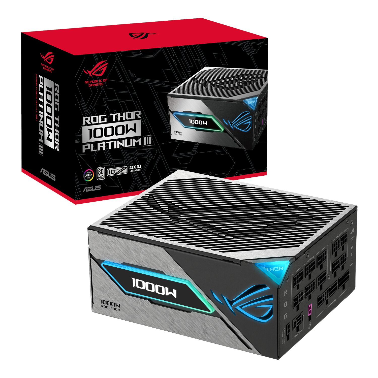ROG-THOR-1000P3-GAMING_ASUS_ROG_Thor_1000W_Platinum_III_80PLUS__wr_01 ASUS ROG Thor 1000W Platinum III Modular Power Supply - Image 1