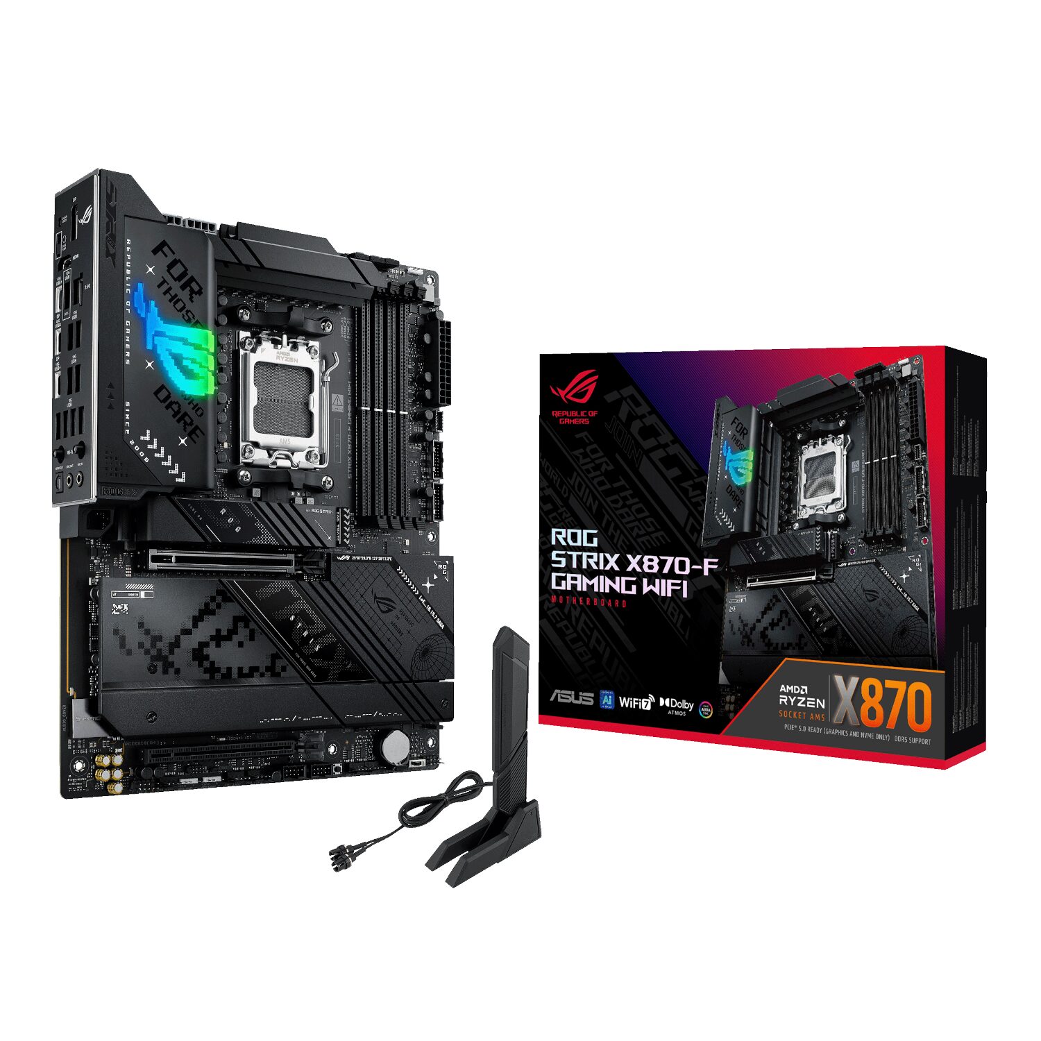 ROGSTRIXX870-FGAMINGWIFI-WR-01 Asus ROG Strix X870-F Gaming WiFi Motherboard - ATX AMD AM5 - Image 1