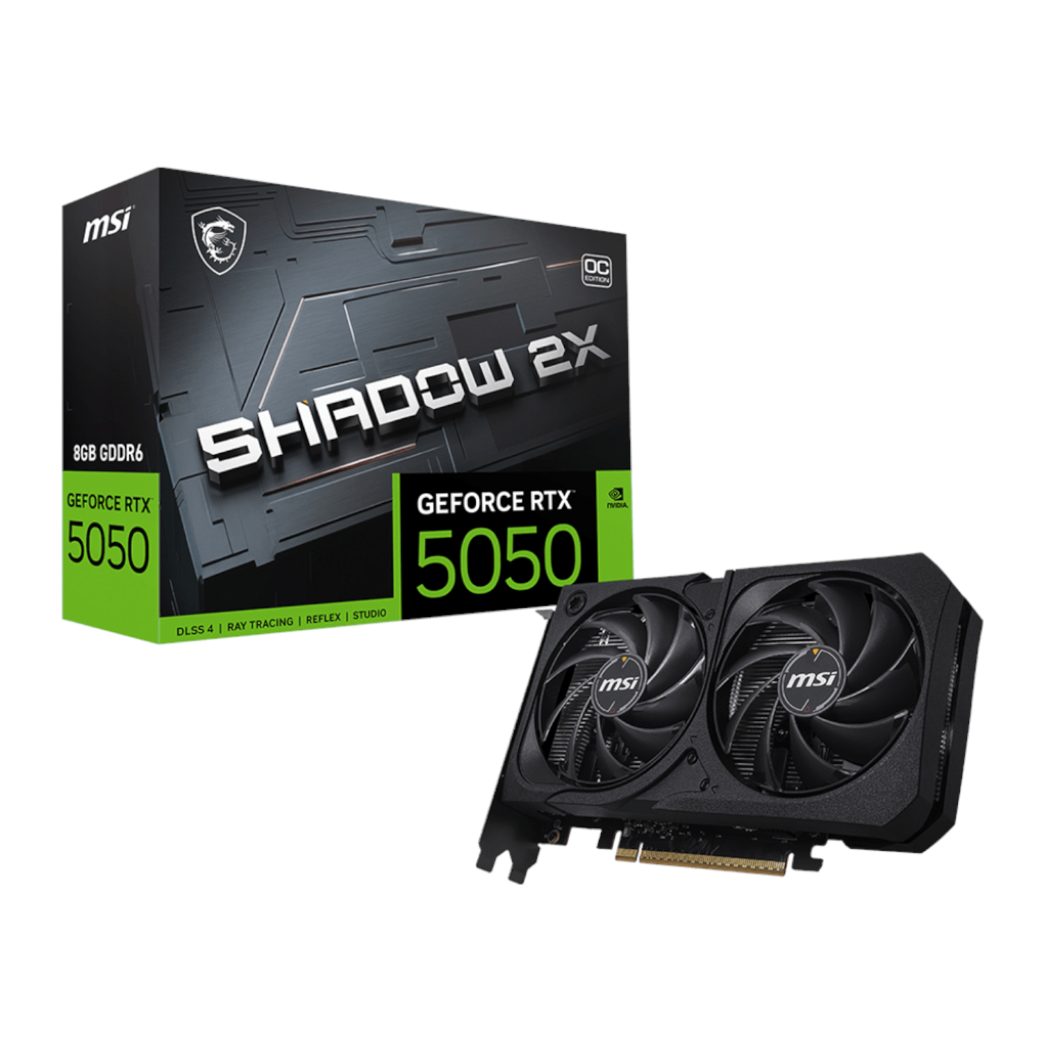RTX5050SHADOW2XOC8G_MSI-Nvidia-GeForce-RTX-5050-Shadow-2X-OC-8GB-Graphics-Card_wr_01a MSI Nvidia GeForce RTX 5050 Shadow 2X OC 8GB Graphics Card - Image 1