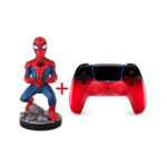 PlayStation 5 (PS5) DualSense Wireless Controller - Techno Red + Cable Guy: Marvel - The Amazing Spider-Man