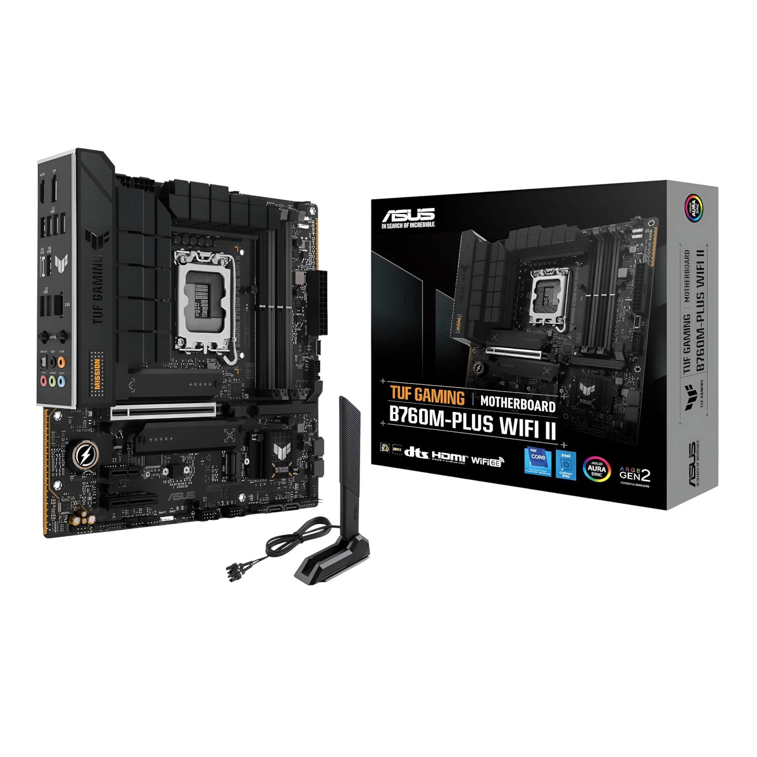 TUFGAMINGB760M-PLUSWIFIII-WR-01 Asus TUF Gaming B760M-PLUS WIFI II - mATX Motherboard - Image 1