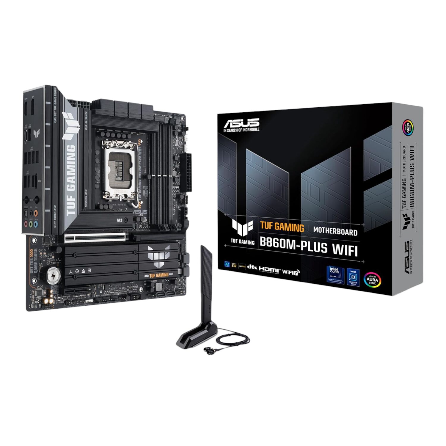 TUFGAMINGB860M-PLUSWIFI-wr-07 Asus TUF Gaming B860M-Plus Wi-Fi M-ATX Motherboard – Intel LGA1851, DDR5, PCIe 5.0. Wi-Fi 7 - Image 1
