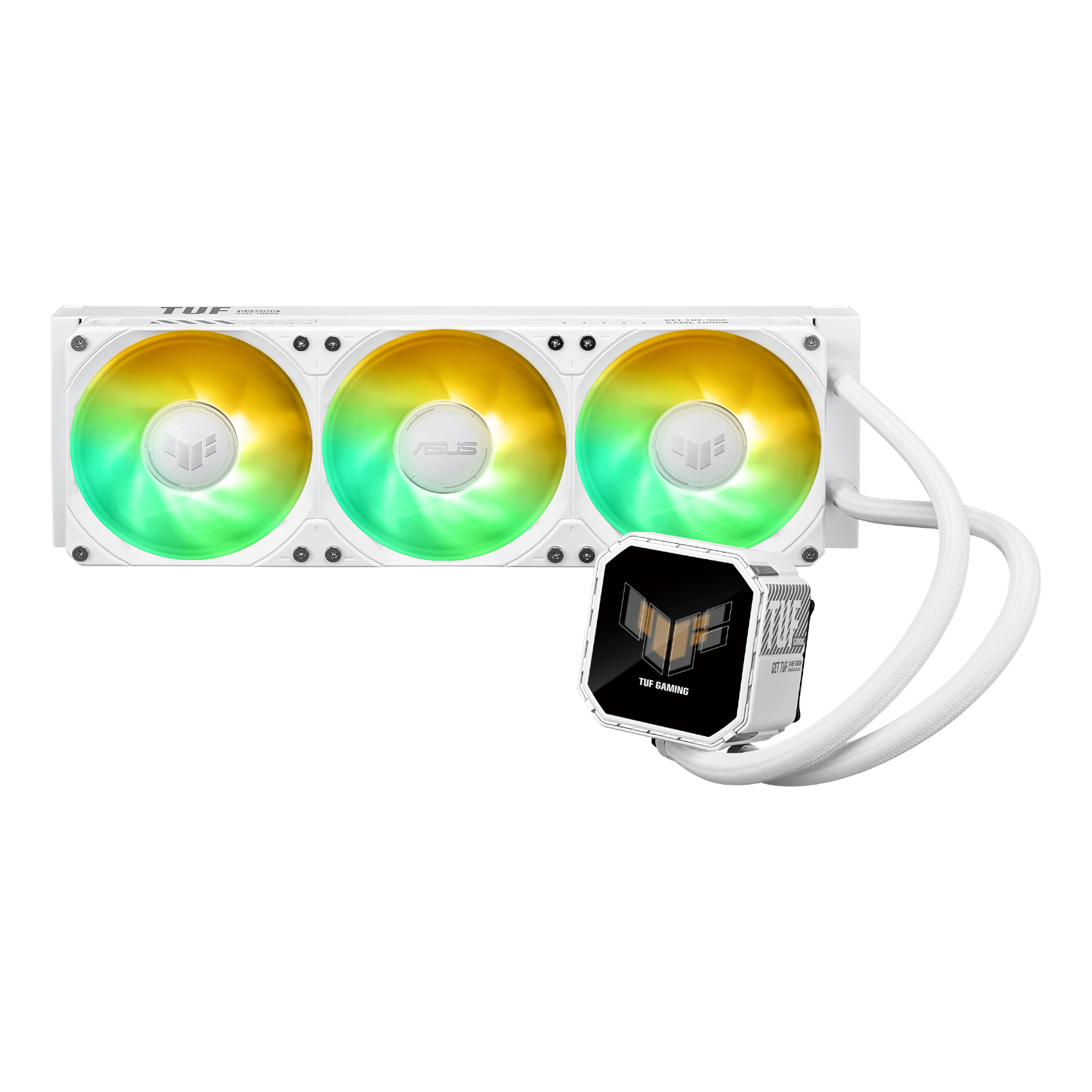 TUFGAMINGLCIII360ARGBLCDW_ASUS-TUF-Gaming-LC-III-360-ARGB-CPU-Liquid-Cooler-White_wr_01a ASUS TUF Gaming LC III 360 ARGB CPU Liquid Cooler - White - Image 1
