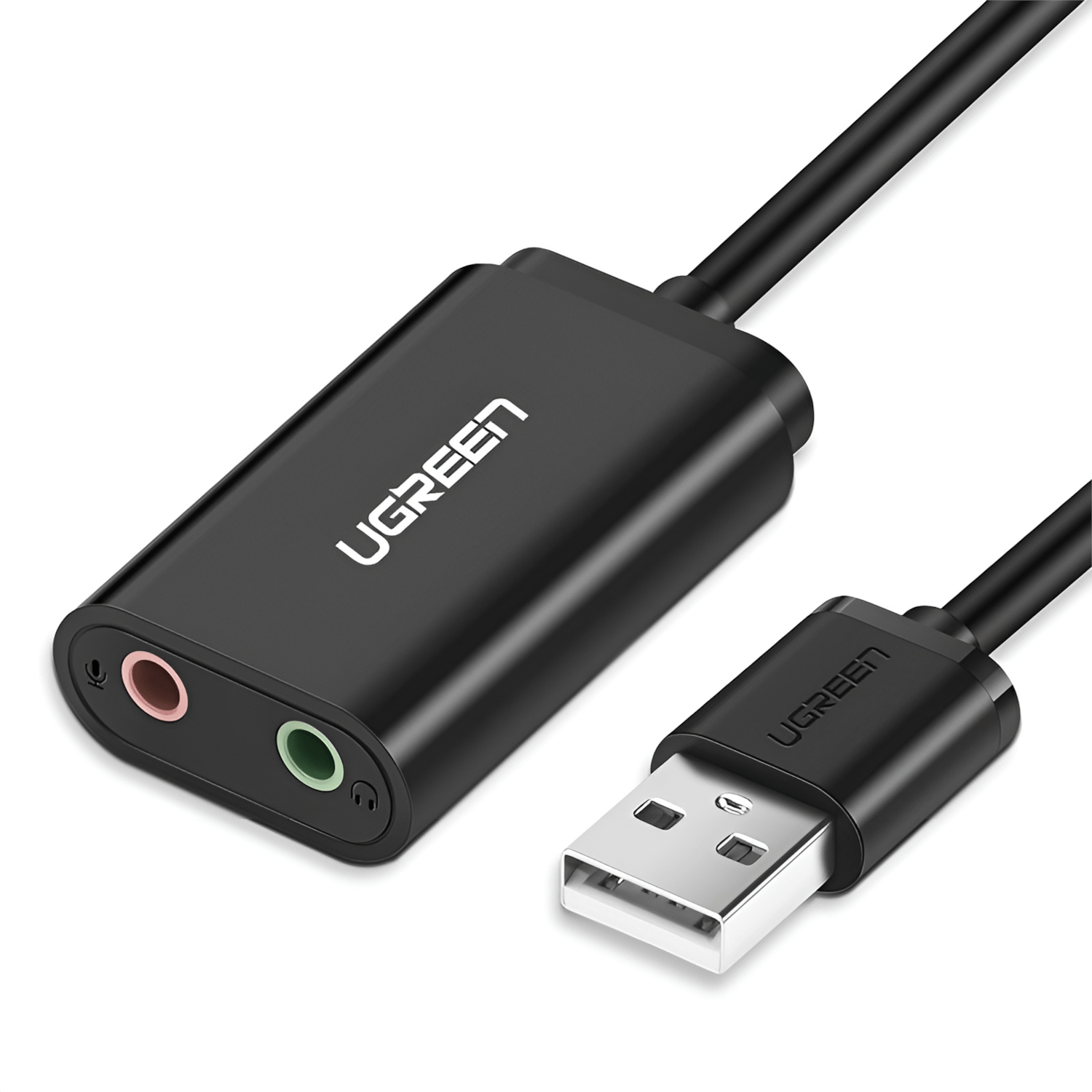 US205-30724-wr-01 UGREEN USB to 3.5mm External Stereo Sound Adapter - Black - Image 1