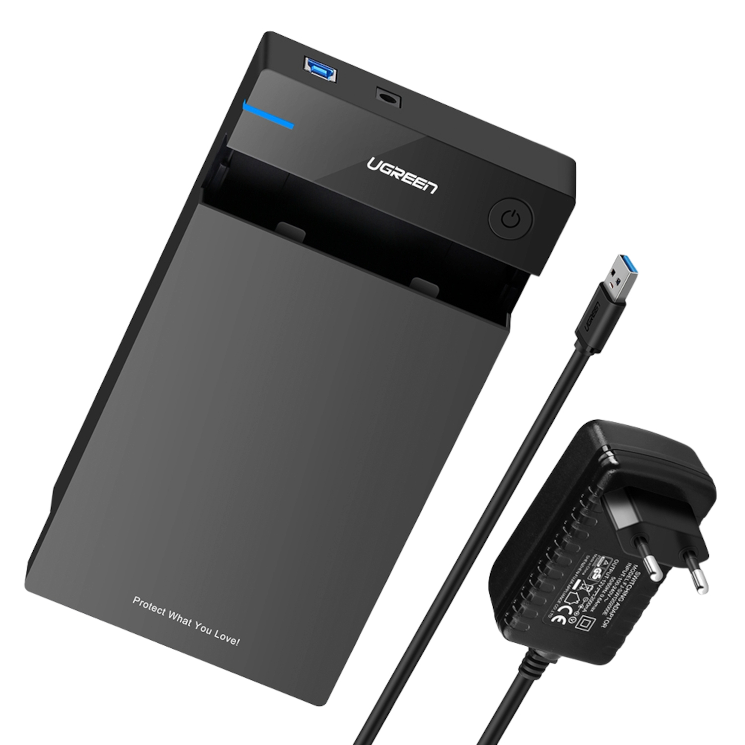 US222-50422_UGreen-3.5-Hardrive-USB-3.0-Enclosure_03 UGREEN 3.5" SATA Hard Drive USB 3.0 Enclosure 5Gbps – Black - Image 1