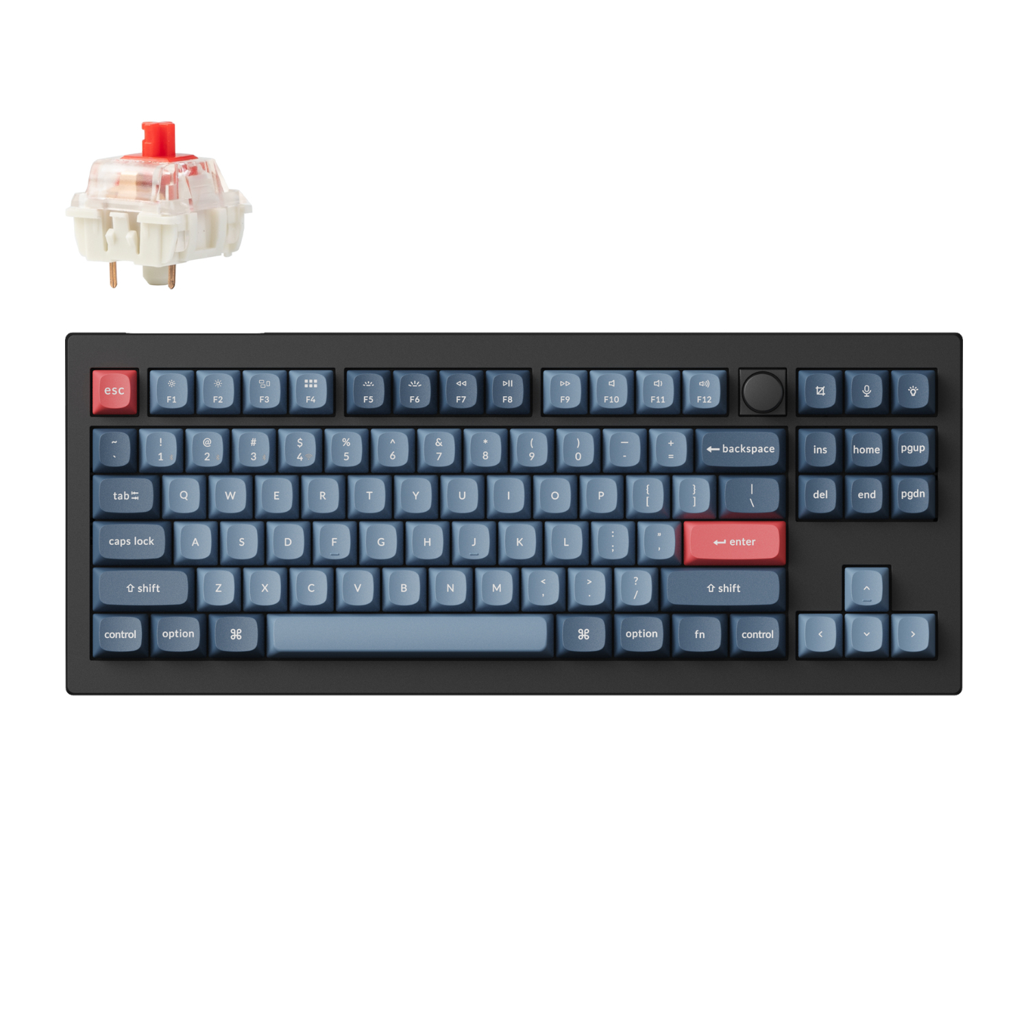 V3M-D1_Keychron-V3-Max-QMK-VIA-80-Wireless-Custom-Mechanical-Keyboard-Red-Switch-–-Carbon-Black_wr_01a Keychron V3 Max QMK/VIA 80% Wireless Custom Mechanical Keyboard (Red Switch) – Carbon Black - Image 1