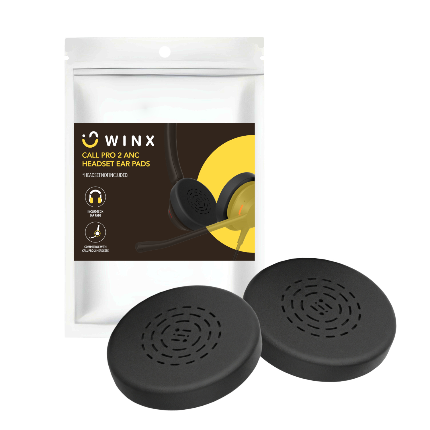 WX-HSEC01_WINX-Call-Pro-2-ANC-Headset-Ear-Pads-Black_wr_01a WINX CALL Pro 2 ANC Ear Cub Replacements - Image 1