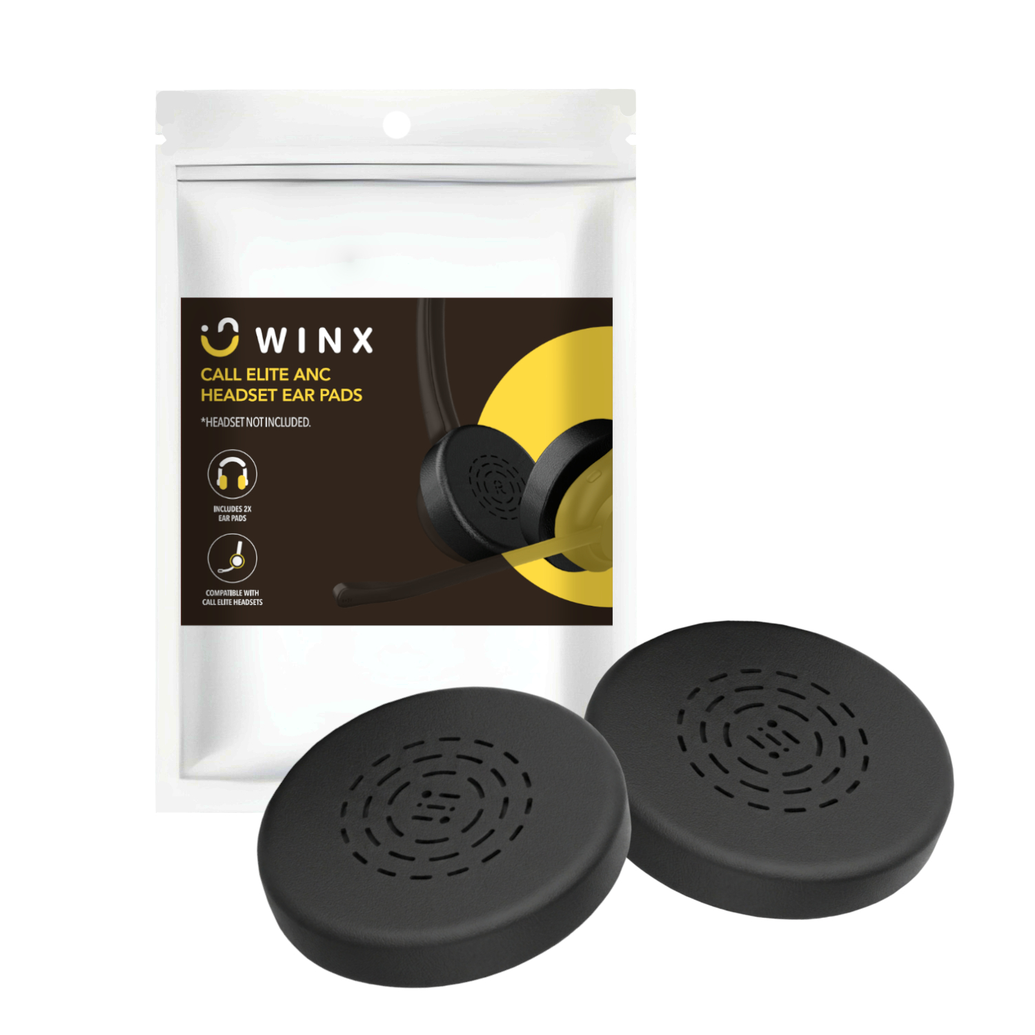 WX-HSEC02_WINX-Call-Elite-ANC-Headset-Ear-Pads-Black_wr_01a WINX CALL Elite ANC Ear Cub Replacements - Image 1