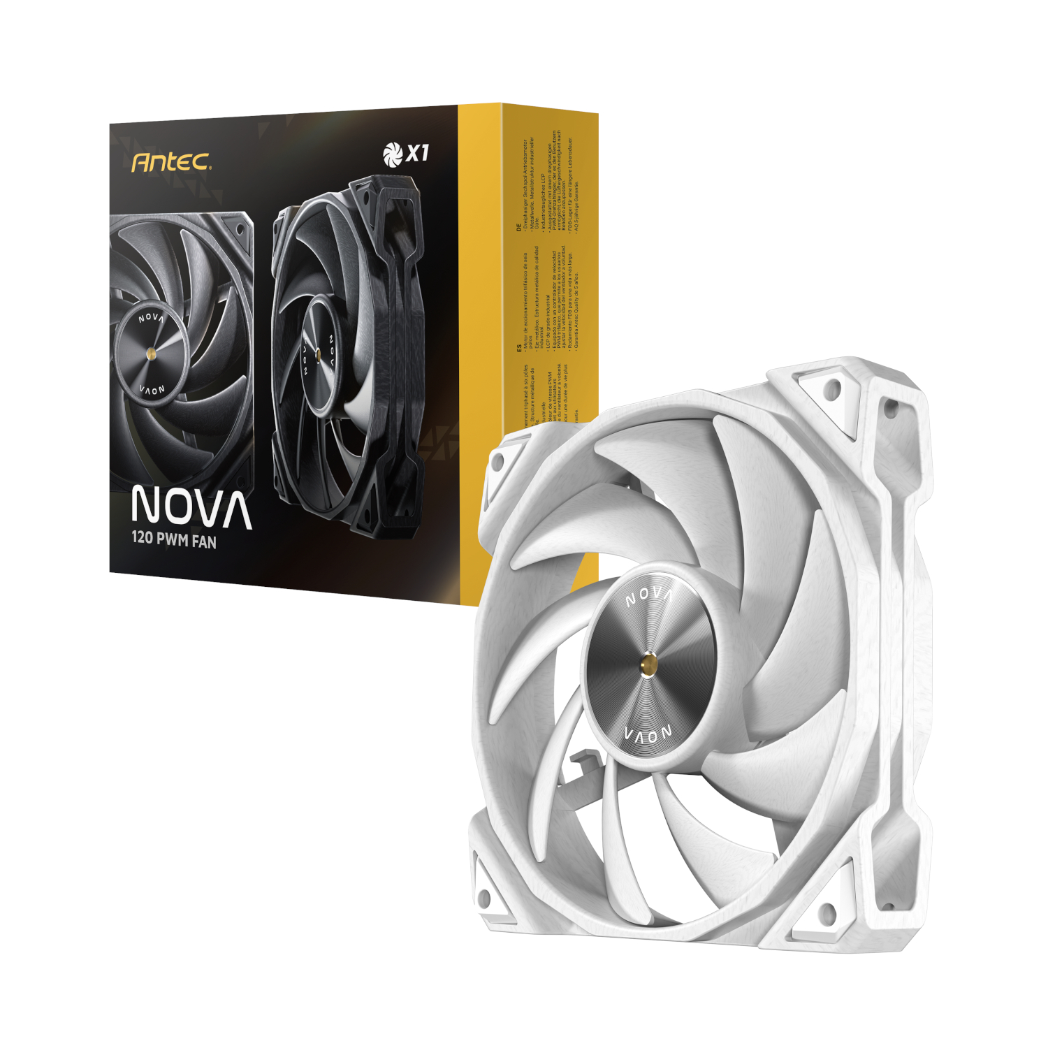antec-nova-120-white-wr-01 Antec NOVA PWM 120mm Case Fan White - Image 1
